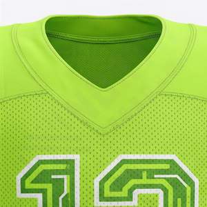 Uniforme de football américain jaune et gris, manches longues, col en V, ensemble, logo personnalisé, numéro, vêtements de performance, taille plus - Product Image 4