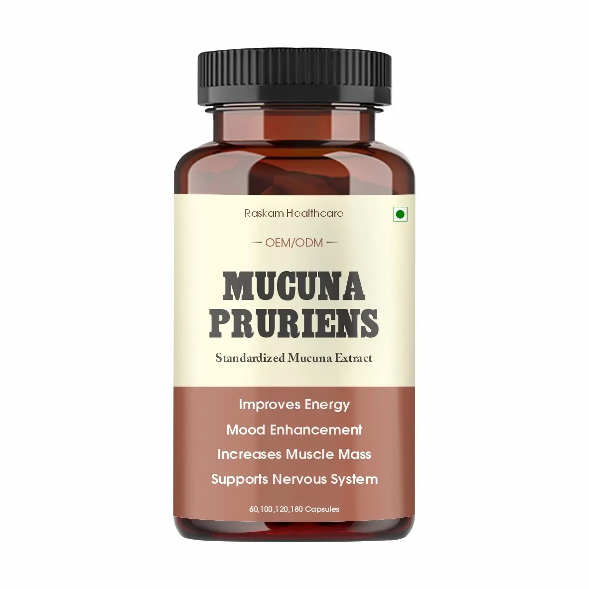 OEM/ODM Factory Supplier Dietry Suppement Mucuna Pruriens Capsules Velvet Beans | Kaunch Powder | Energy Booster | Vegetarian |