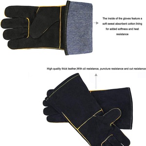 Gants de soudage en cuir de vachette fendu de 16 pouces Gants de sécurité résistants à la chaleur pour les soudeurs - Product Image 5