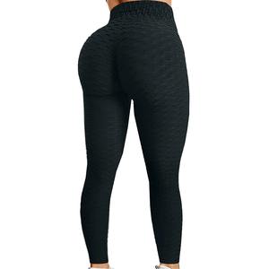 Leggings de yoga taille haute pour femmes pantalons de course à séchage rapide avec motif solide Jogging Gym Workout pantalons longs - Product Image 2