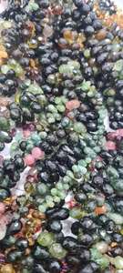 Cuentas de gotas de pera facetadas de turmalina multicolor natural para la fabricación de joyas, piedras de doble corte, piedras cortadas a cuadros - Product Image 3