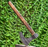 Handgravierte Industriequalität Runen-Wikinger-Axt Doppelklinge 20 Zoll Rosenholzgriff Benutzerdefiniertes Muster & Logo Outdoor-Camping-Geschenk