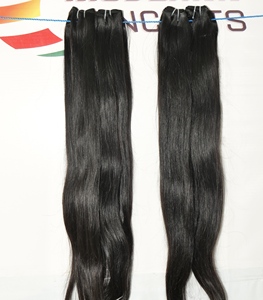 Extensiones de cabello humano de templo indio virgen 100% Barato Ninguno Procesamiento químico Color negro Onda recta Estilos profundos sueltos - Product Image 1