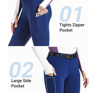 Brèches pour femmes culottes d'équitation sur mesure avec patch au genou pour l'équitation de sécurité supplémentaire - Product Image 6