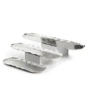 Offre spéciale de plateau de service en métal en aluminium design de luxe de qualité supérieure plat de plateau fait à la main pour la décoration de table de mariage et d'hôtel - Product Image 1