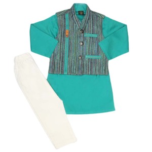 Costume Shalwar pour garçons Chase Value - Vert marine 1-2 ans Tissu P.V - Product Image 5