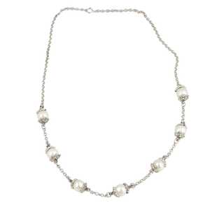 Collar de Perlas de Plata de Ley 925 con Elegante Diseño de Cadena, 42 cm de Largo, 13.4 g de Peso, para Mujer - Product Image 2