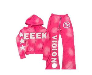 Regular Fit Winter Unisex Embroidered Fleece Hoodie <b>Tracksuit</b> Set OEM Factory Supply Street Style 100% Cotton Eco-Friendly - Product Image 3