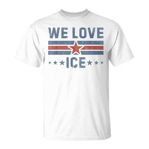 T-shirt vintage da donna We Love Ice con bandiera USA - Promozionale per il supporto al programma ICE - Product Image 2