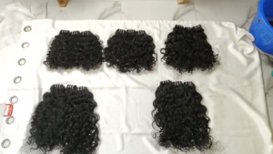 Jerry Hair Exports 100% Pure Virgin Brazilian Hair Bundles Onda de agua 12 pulgadas Máquina Doble trama Todos los colores Adecuado bajo - Product Image 6