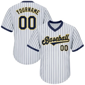 2024 Logo vente en gros Sublimation pour l'équipe blanc col en v unisexe uniforme personnalisé Baseball T-shirt Jersey respirant séchage rapide - Product Image 1
