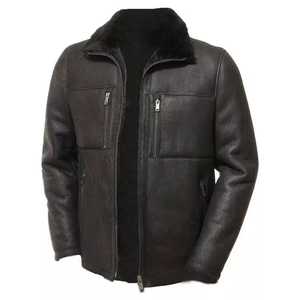 2024 Winters Force veste en cuir de mouton pour hommes High Street Style toile tissu à la mode nouveau Design - Product Image 1