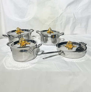 Ensemble de casseroles martelées de qualité supérieure avec couvercle en forme de citrouille dorée, en acier inoxydable, collection de gros pour les fournisseurs de cuisine, casseroles et poêles - Product Image 4