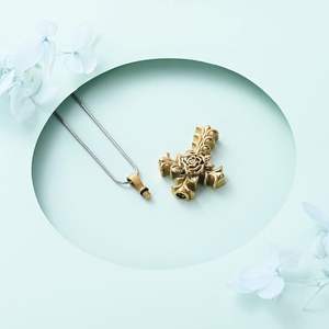 Cremation <b>urn</b> For <b>Ashes</b> Rose Shape Stainless Steel Cross Memorial Cremation <b>Ashes</b> <b>Urn</b> Pendant Necklace Jewelry <b>Urn</b> Custom Size - Product Image 5