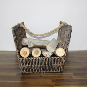 Artex Dong Thap Water Hyacinth Rustic Eco-Friendly Multifunction <b>Fireplace</b> Log <b>Basket</b> Durable Storage Carrier - Product Image 6