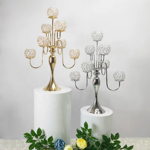 Candelabro de diseño de cristal para decoración del hogar, soporte de vela brillante para interior y exterior, votivo - Product Image 5