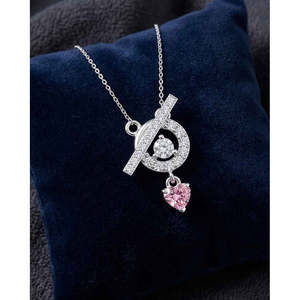 NOVAMART Fine Silver Terza <b>Pendant</b> with Chain <b>Emerald</b> Cut Diamond Religious Style Charm Rhodium Plated Gift Wholesale Export - Product Image 2