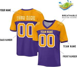 OEM sublimado camisetas de fútbol americano manga rayas tela de malla personalizada de secado rápido poliéster nombre Logo números impresión - Product Image 6