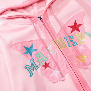 Sudadera con capucha y cremallera completa para hombre, personalizada, de alta calidad, con forro polar de 300 g, transpirable, para invierno, con estampado digital, teñido liso, mezcla de algodón - Product Image 4