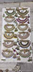 Mehndi Polish Bridal <b>Necklace</b> <b>Set</b> With Maang Tikka & Earrings Premium Quality Ideal For <b>Weddings</b> Colour Customization Available - Product Image 6
