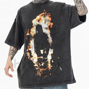 Camiseta gráfica de algodón de verano, camiseta personalizada con lavado ácido desgastado, camisetas de gran tamaño con estampado DTG para hombres - Product Image 5