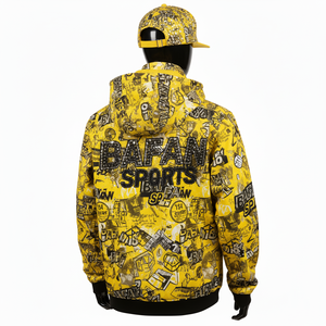 Veste Softshell de haute qualité 320 GSM Tissu graphique jaune Impression par sublimation avec logo personnalisé Veste Softshell de sport pour homme - Product Image 2
