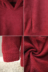 Sudadera con capucha Sherpa sin forro de moda para hombres Invierno Cálido Poliéster/Algodón Streetwear Moda - Product Image 4