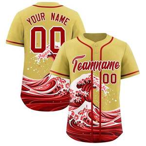 Jersey Baseball Custom OEM Laris Manis, Sablon Heat-Transfer Nama Tim Depan, Ukuran Besar, Anti-Bakteri, Bahan Bernapas - Product Image 1
