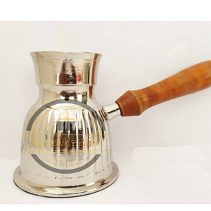 Elegant New Designer <b>Turkish</b> <b>Coffee</b> <b>Pot</b> 350ml Capacity with Wooden Handle Pure Brass Metal Engraved for Drinkware - Product Image 3