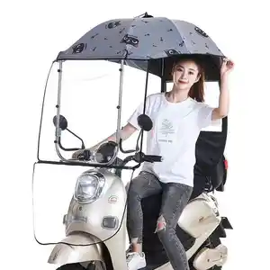 غطاء كامل للسكوتر مقاوم للرياح والماء واقي من الشمس شفاف بشعار مخصص مظلة دراجة نارية واقية من المطر دراجة كهربائية مظلة