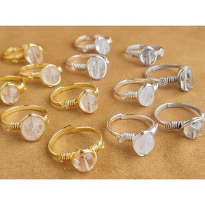 Gold and Silver Plated Wire Wrap Style <b>Rings</b> with Clear <b>Crystal</b> Accents Resale Perfect <b>Crystal</b> <b>Rings</b> - Product Image 3