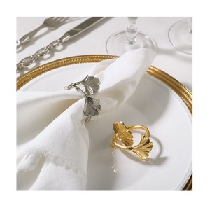 Lot de 4 anneaux de mouchoirs en aluminium taille personnalisée forme ronde anneaux de mouchoir de serviette pour la maison hôtel événements utilisation - Product Image 2