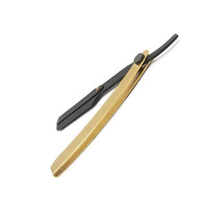 Maquinilla de afeitar de garganta cortada de 5,5 \ "de alta calidad, maquinillas de afeitar de pelo plegables manuales negras y doradas - Product Image 2
