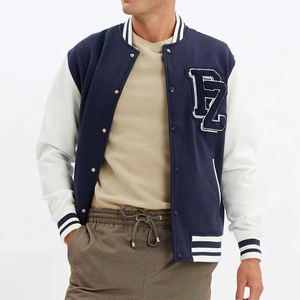 Venta al por mayor en blanco Varsity chaquetas logotipo personalizado bordado liso Letterman Varsity chaqueta para los hombres de la Universidad chaqueta de béisbol para los hombres - Product Image 3