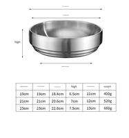 Bol à riz double couche DS132 en acier inoxydable, bol en métal isolé thermiquement pour la cuisine, vaisselle