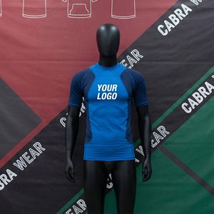 เสื้อรัดกล้ามเนื้อแขนสั้นสำหรับผู้ชาย พิมพ์ลายด้วยความร้อน ป้องกันแสงแดด UPF50 ผลิตจากโพลีเอสเตอร์ 100% น้ำหนัก 240 กรัม เหมาะสำหรับการฝึกซ้อมเป็นทีม - Product Image 2