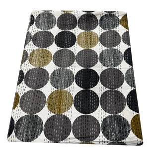 Edredón Kantha indio orgánico hecho a mano con estampado de lunares, colcha de algodón 100%, ropa de cama de invierno, manta para uso doméstico - Product Image 4