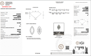 IGI Certified 1.02CT Marquise Cut Loose Diamond H Color VS1 Clarified Lab Grown Diamond for <b>Jewelry</b> Uses Top Quality Diamonds - Product Image 2