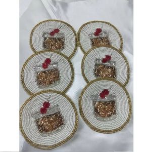 Sous-verre perlé de qualité supérieure pour la décoration intérieure fête et mariage nouveau Design ardoise de haute qualité et tapis de verre/Pad Logo utilisation dans la cuisine - Product Image 5