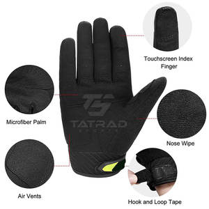 Gants de moto sportifs respirants pour l'extérieur, à doigts entiers, avec fermeture auto-agrippante, qualité supérieure, couleur personnalisée, en cuir, pour MOTOCROSS - Product Image 5