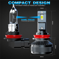 Phares à LED R12 13500LM 12V 120W Ampoules de phares à LED de voiture H1 H4 H7 H11 9005 9006 9007 9012 Auto Luces LED Lights 6000k