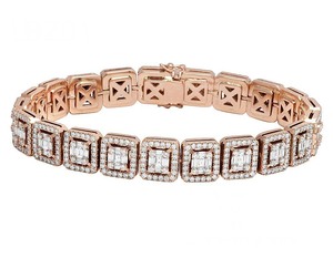 สร้อยข้อมือเพชรหรูหราสีโรสโกลด์สำหรับผู้หญิง10KT สไตล์คลาสสิกชุดปาร์ตี้ของขวัญเครื่องประดับหรูหรา - Product Image 1