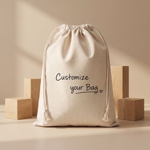 Grand sac de sport en coton 12x16 pouces avec motif lettres, cordon de serrage, 150 GSM, léger et pliable - Product Image 5
