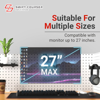 Support de moniteur d'ordinateur moderne réglable de haute qualité Swift Courser HH-TV-01 en métal noir avec revêtement en poudre pour bureau