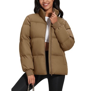 Chaqueta acolchada de Invierno para mujer con cuello levantado y cremallera, Abrigo acolchado cálido a prueba de viento, chaqueta Parkas de nieve impermeable - Product Image 3