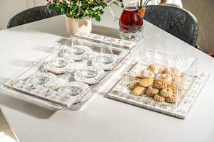 Plateau de service en chocolat avec incrustation de nacre personnalisée, cadeau traditionnel du Ramadan, style animal, écologique, FAIZACRAFT - Product Image 4