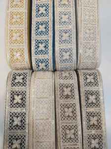 Flower Lace Border Modification Lace <b>White</b> Custom Designs and Color Floral Cotton Lace Embroidered f - Product Image 2