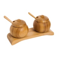 Moulin à poivre manuel en bois de bambou Offre Spéciale, 2 bols avec mini cuillères, Kit salière et poivrière