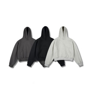 2025 gros hommes coton sweats à capuche épais polaire poids lourd surdimensionné Logo personnalisé imprimé sweats à capuche pour la saison d'automne - Product Image 5