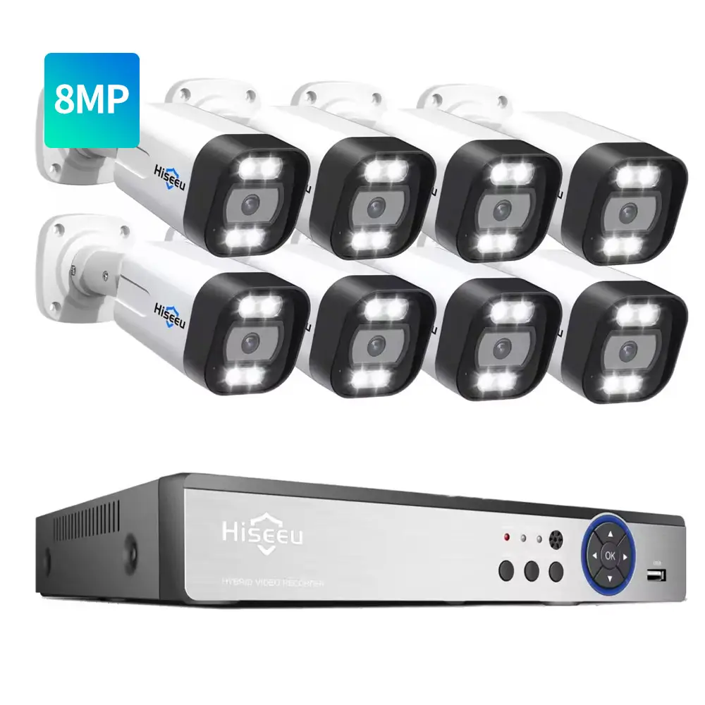 4K 16 kênh 8MP Hệ thống camera ngoài trời Home POE NVR Kit CCTV IP Camera giám sát an ninh Hệ thống camera